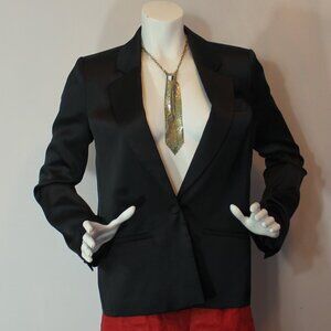 CHRLDR Amy satin woman black lined  blazer size Small